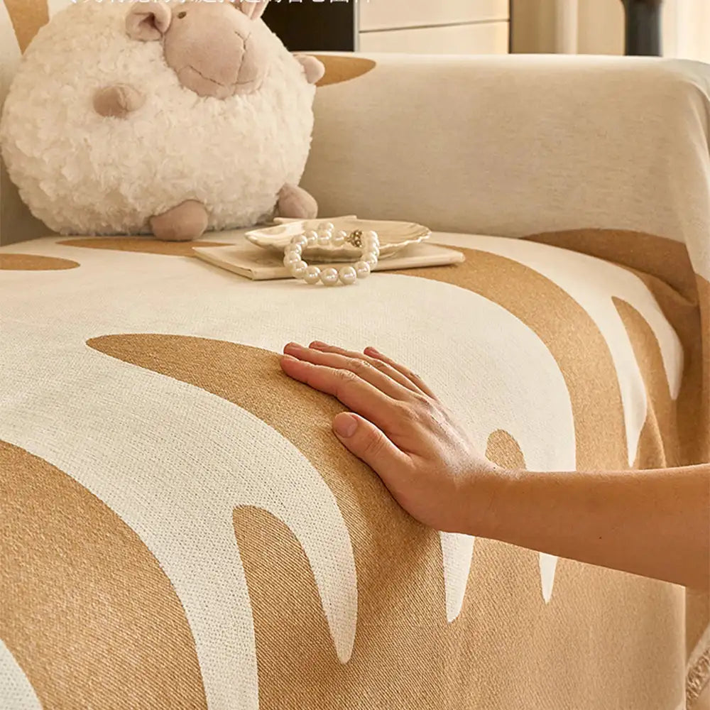 Ice Cream Wave Chenille All Seasons Universal Multifunctional Full Coverage Sofa Cover