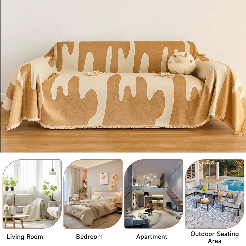 Ice Cream Wave Chenille All Seasons Universal Multifunctional Full Coverage Sofa Cover