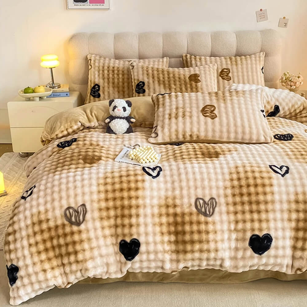 Leopard Print Milk Velvet Ultra-Soft Cosy Bed Sheet Set