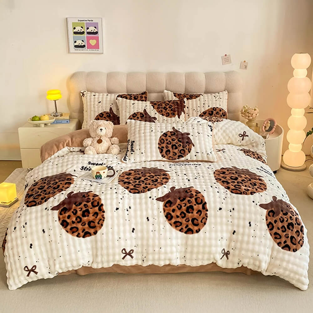 Leopard Print Milk Velvet Ultra-Soft Cosy Bed Sheet Set