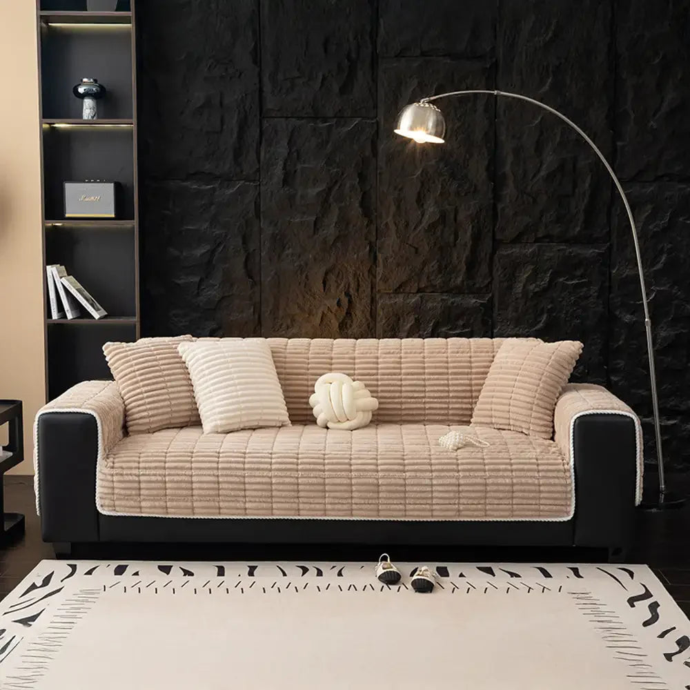 One-Piece Cosy Flannel Sofa Protection Non-Slip Sofa Cover