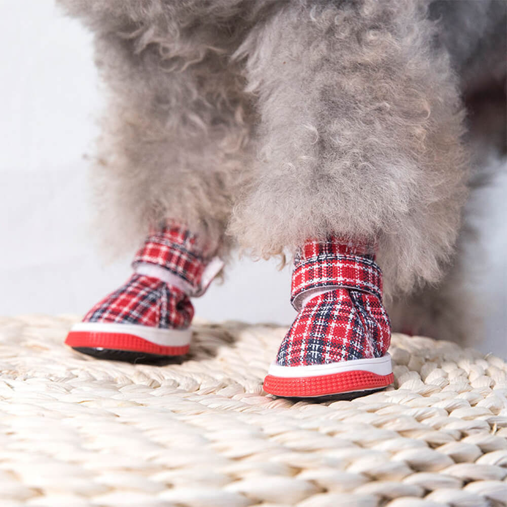 Plaid Breathable Non-Slip Comfortable Durable Dog Shoes