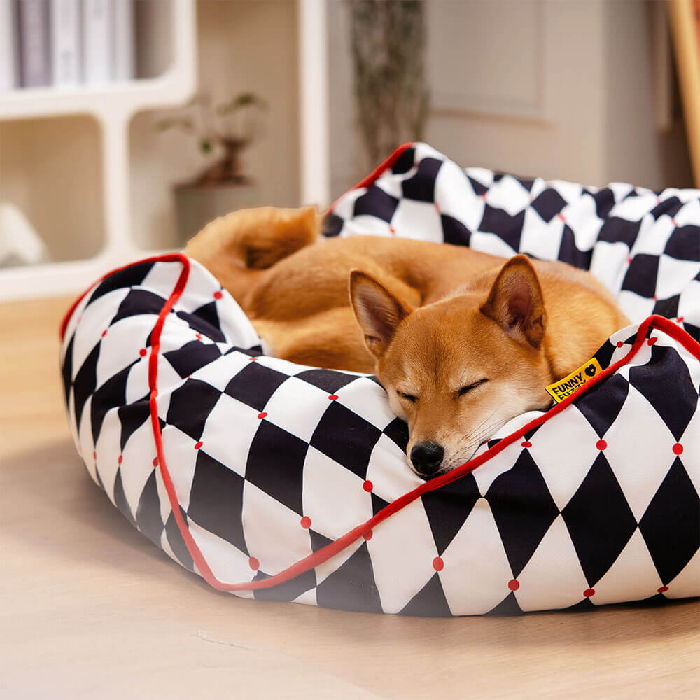 FunnyFuzzy Polygonal Calming Bean Bag Dog Bed