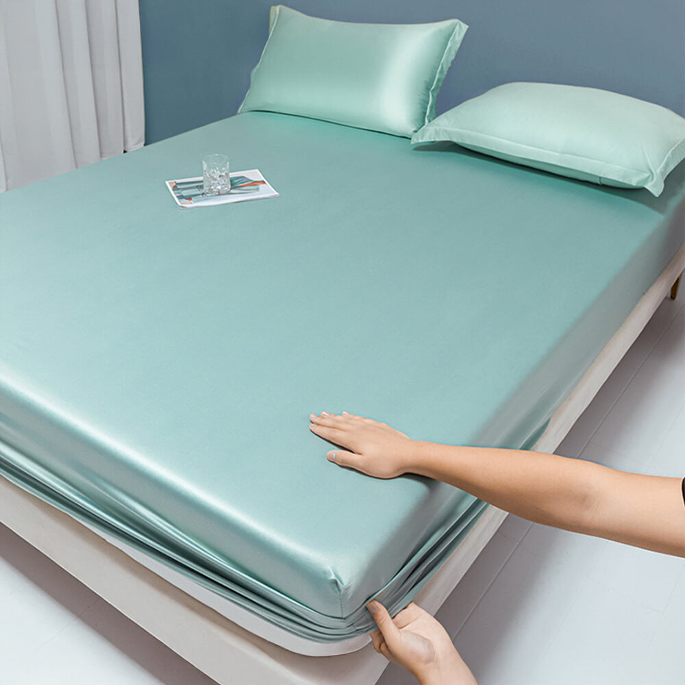 Premium Solid Colour Silky Cooling 100s Lyocell Fitted Sheet Mattress Cover