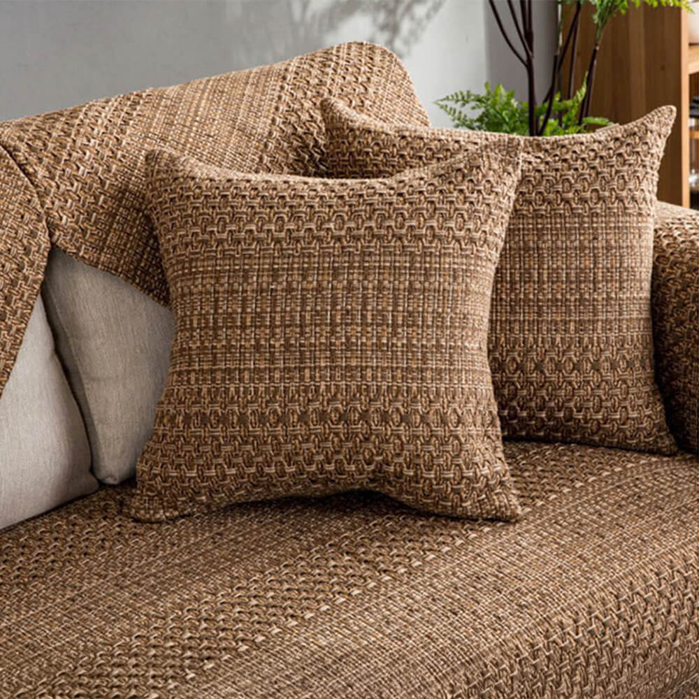 Rustic Durable Woven Linen Blend Breathable Sofa Cover