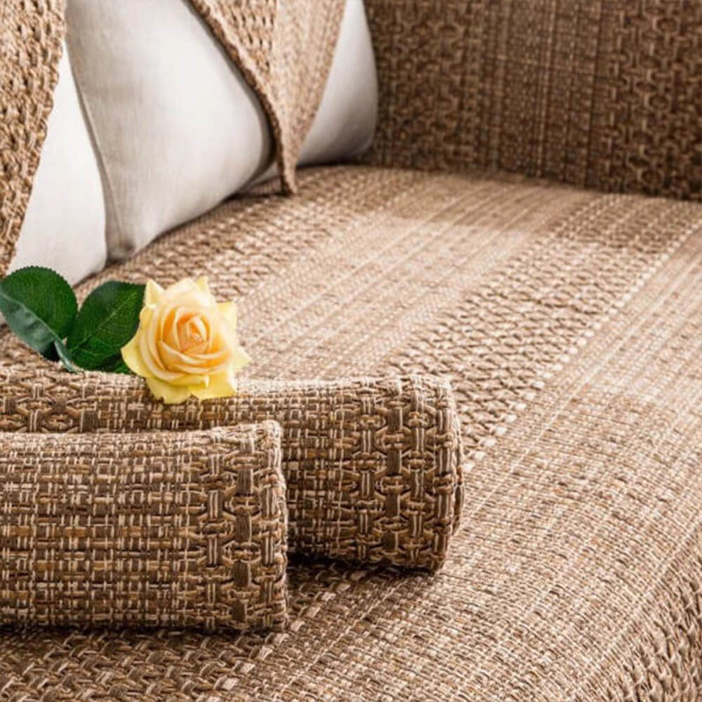 Rustic Durable Woven Linen Blend Breathable Sofa Cover