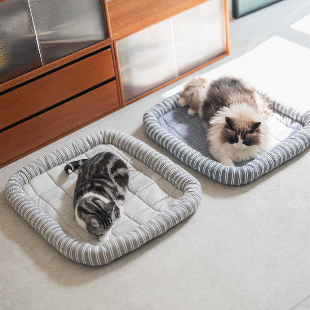 Stylish Striped Cooling Ice Silk Soft Dog & Cat Bed Mat