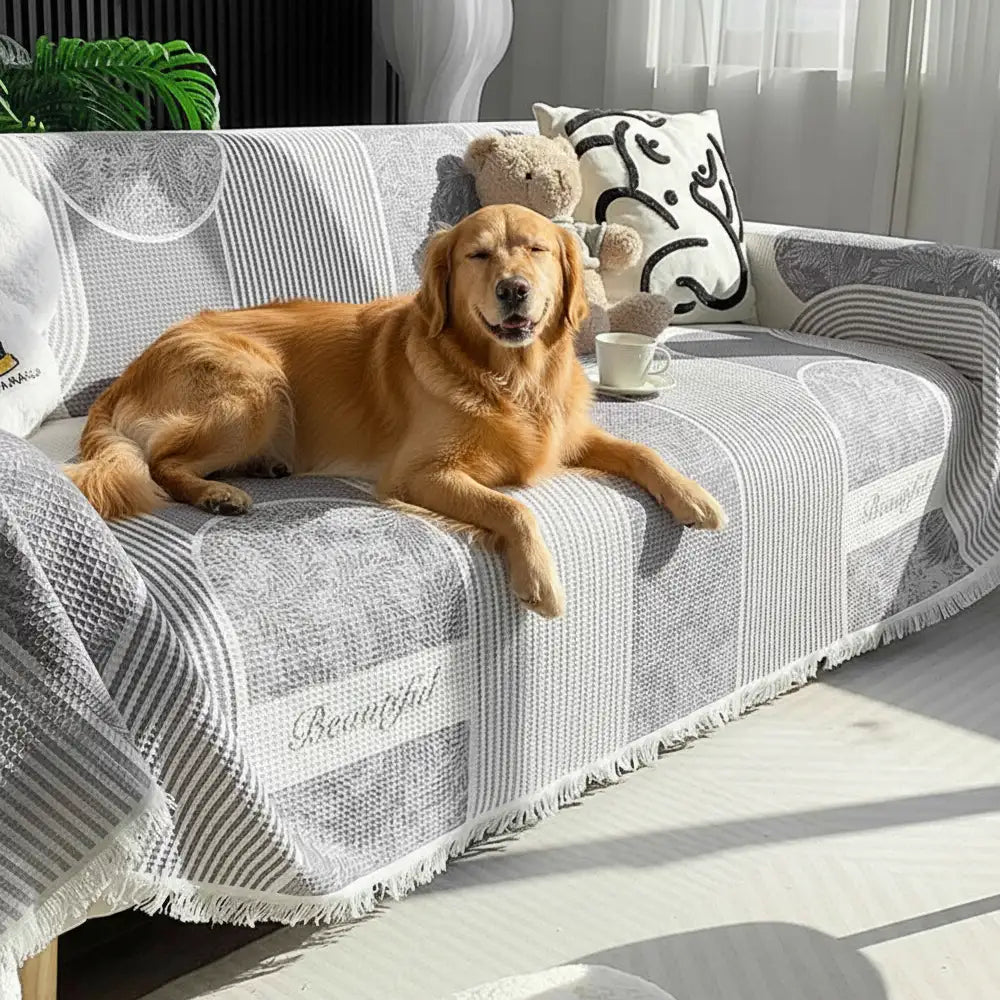 Waffle Texture Fabric Breathable Skin-Friendly Furniture Decorative Sofa Cover