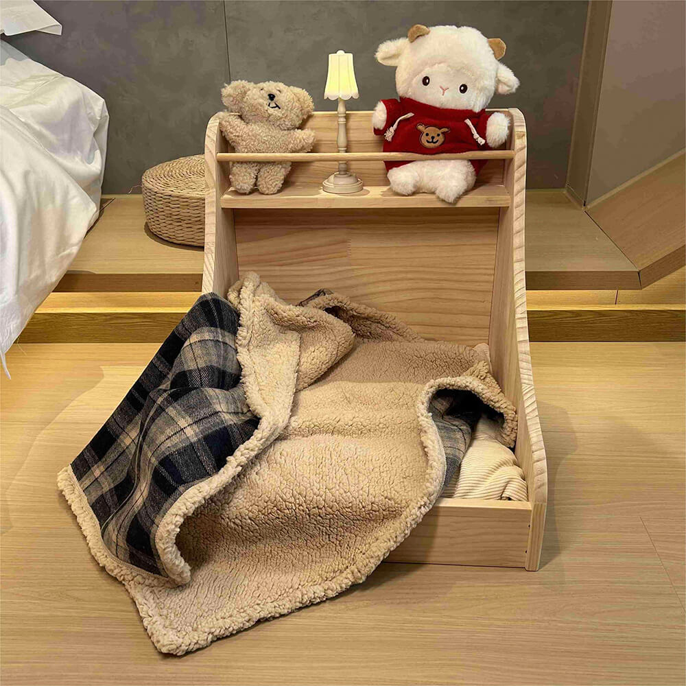 Warm Cosy Plaid Sherpa Fleece Thickened Blanket for Dogs and Cats