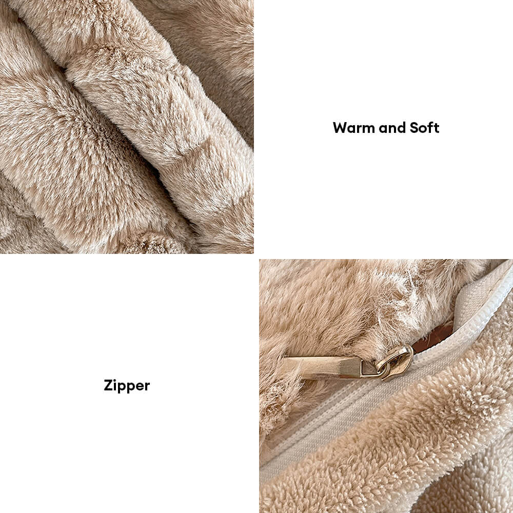 Warm Faux Rabbit Fur Embossed Anti-Static Bed Sheet Set