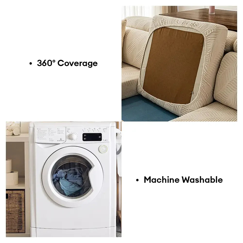 Wave Jacquard Polar Fleece Antistatic Protection Full Wrap Sofa Cover