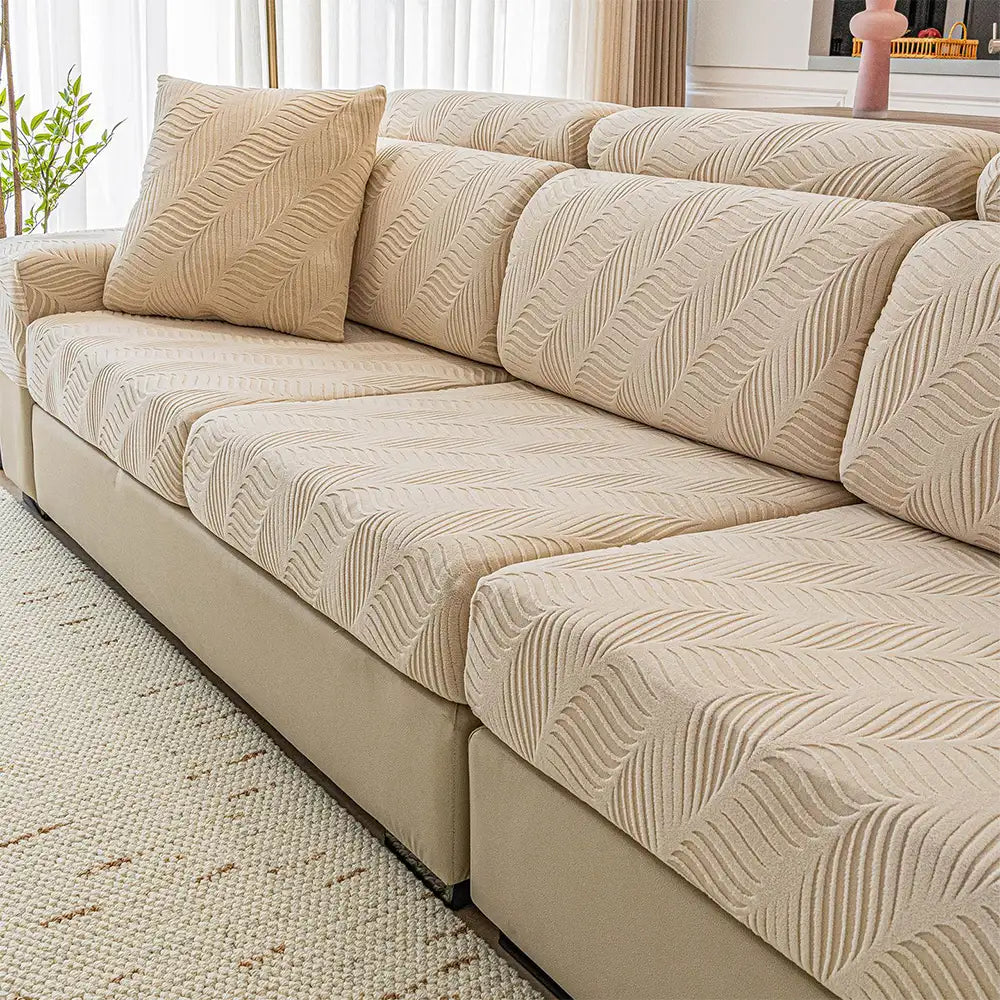 Wave Jacquard Polar Fleece Antistatic Protection Full Wrap Sofa Cover
