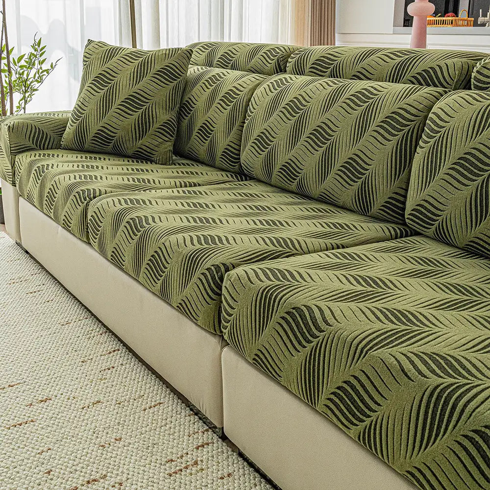 Wave Jacquard Polar Fleece Antistatic Protection Full Wrap Sofa Cover