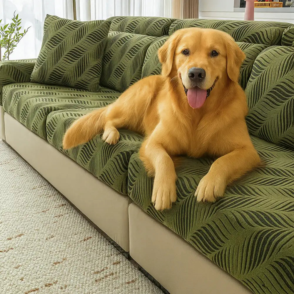 Wave Jacquard Polar Fleece Antistatic Protection Full Wrap Sofa Cover