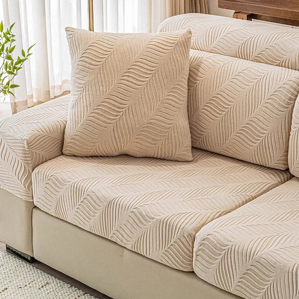 Wave Jacquard Polar Fleece Antistatic Protection Full Wrap Sofa Cover