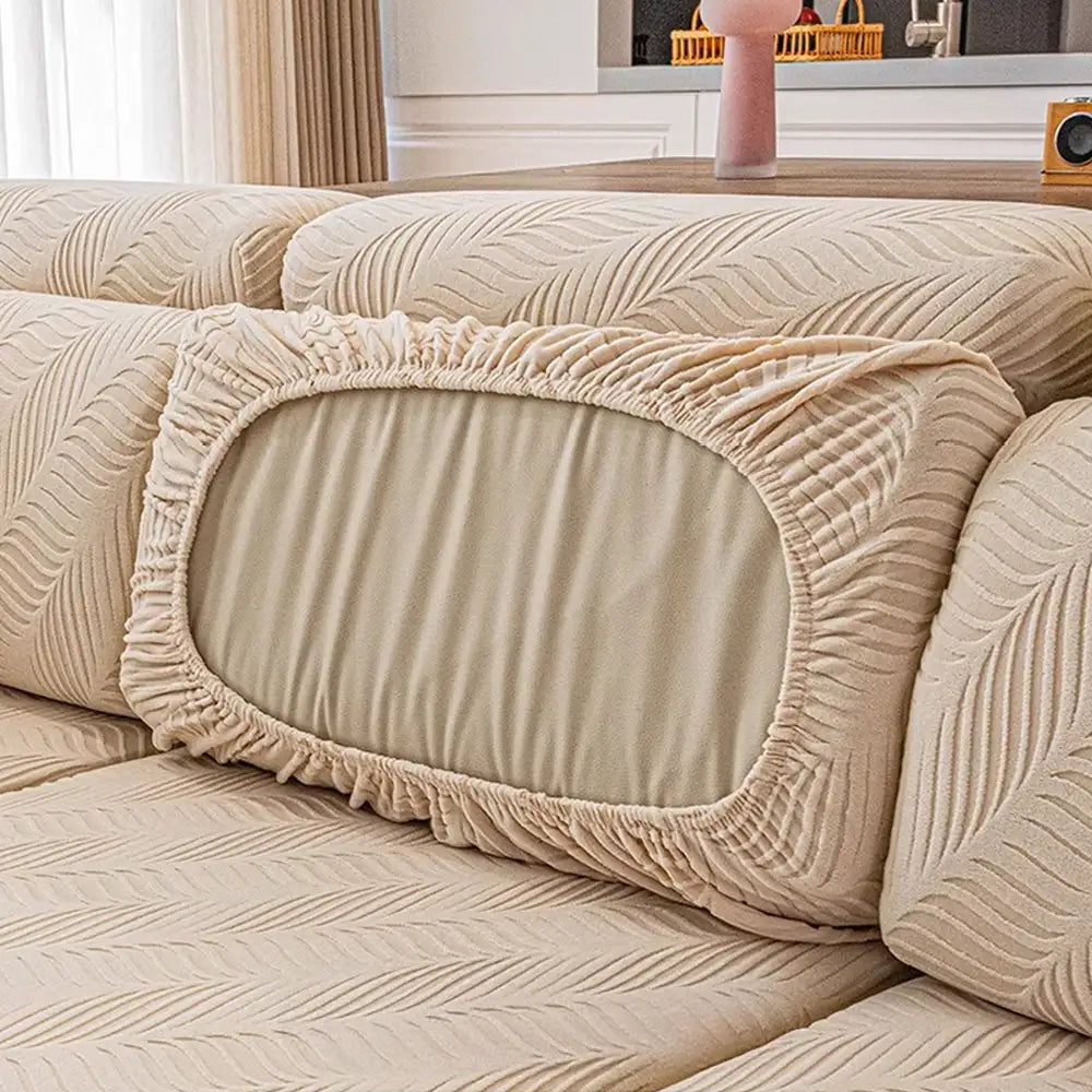 Wave Jacquard Polar Fleece Antistatic Protection Full Wrap Sofa Cover