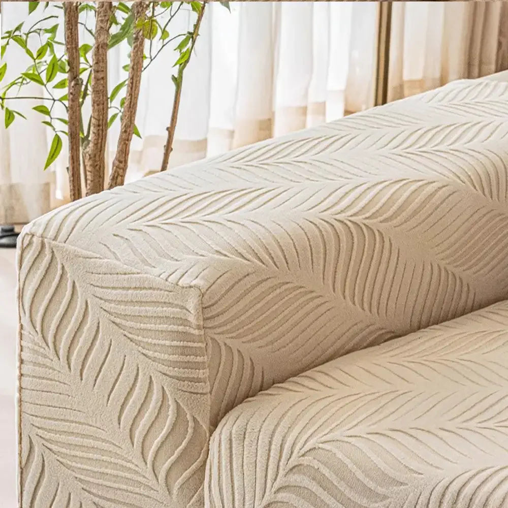Wave Jacquard Polar Fleece Antistatic Protection Full Wrap Sofa Cover