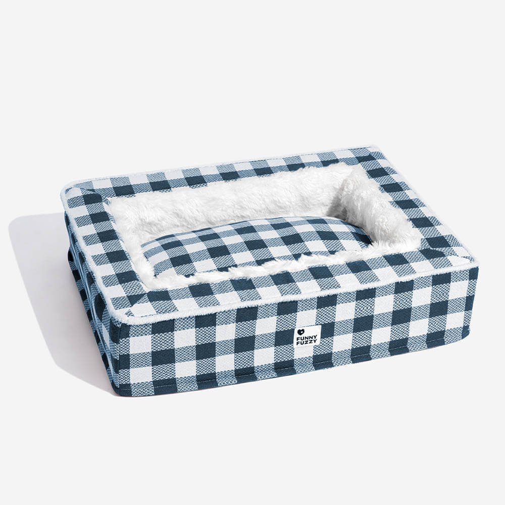 Festive Classic Tartan Cosy Dog Anti-Anxiety Calming Bed