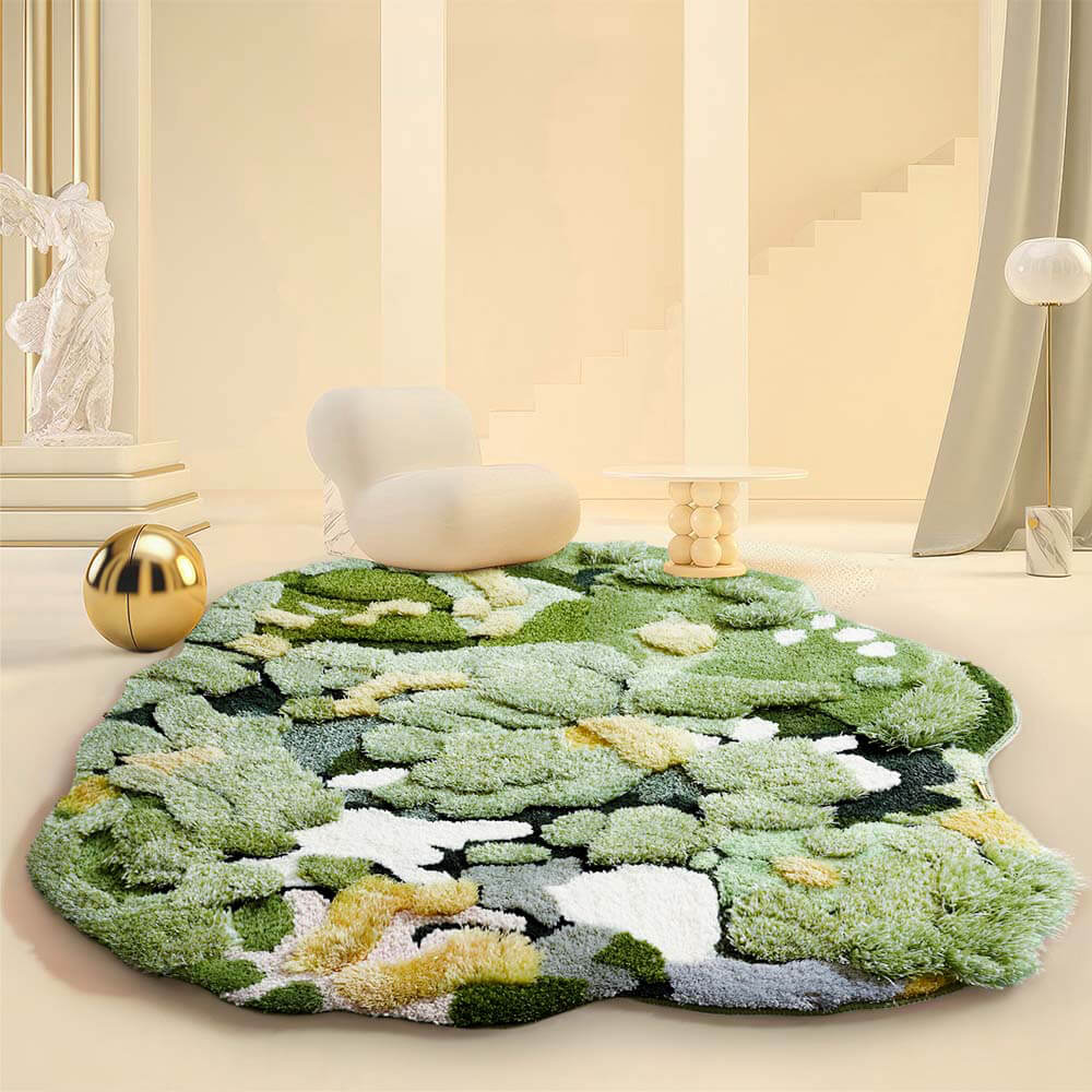 Luxury Moss Rug Hand Tufted Wool Pet Mat Pet Rug