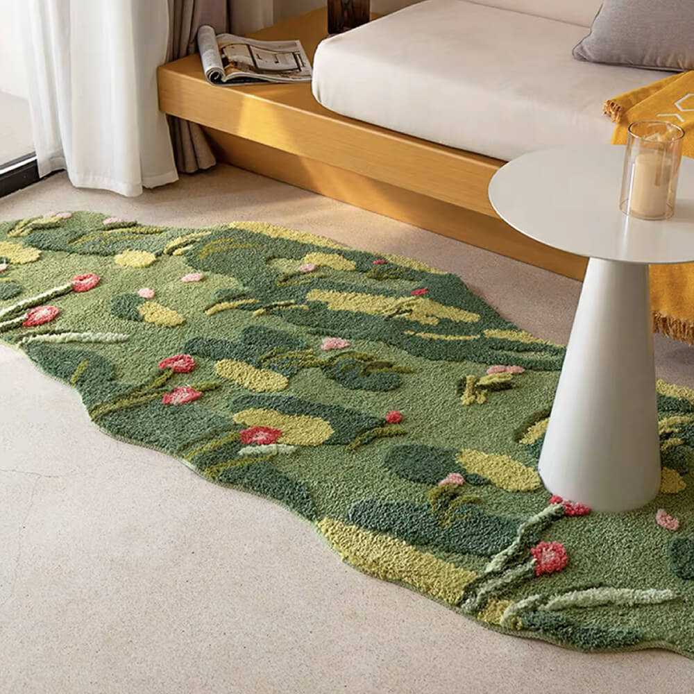 Luxury Moss Rug Hand Tufted Wool Pet Mat Pet Rug