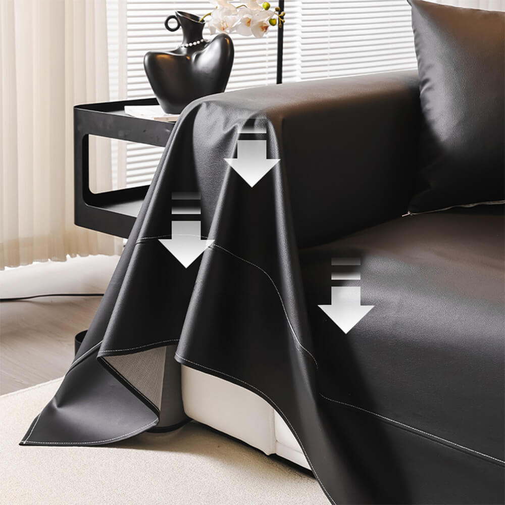 Modern Faux Leather Anti-Scratch Throw Sofa Cover