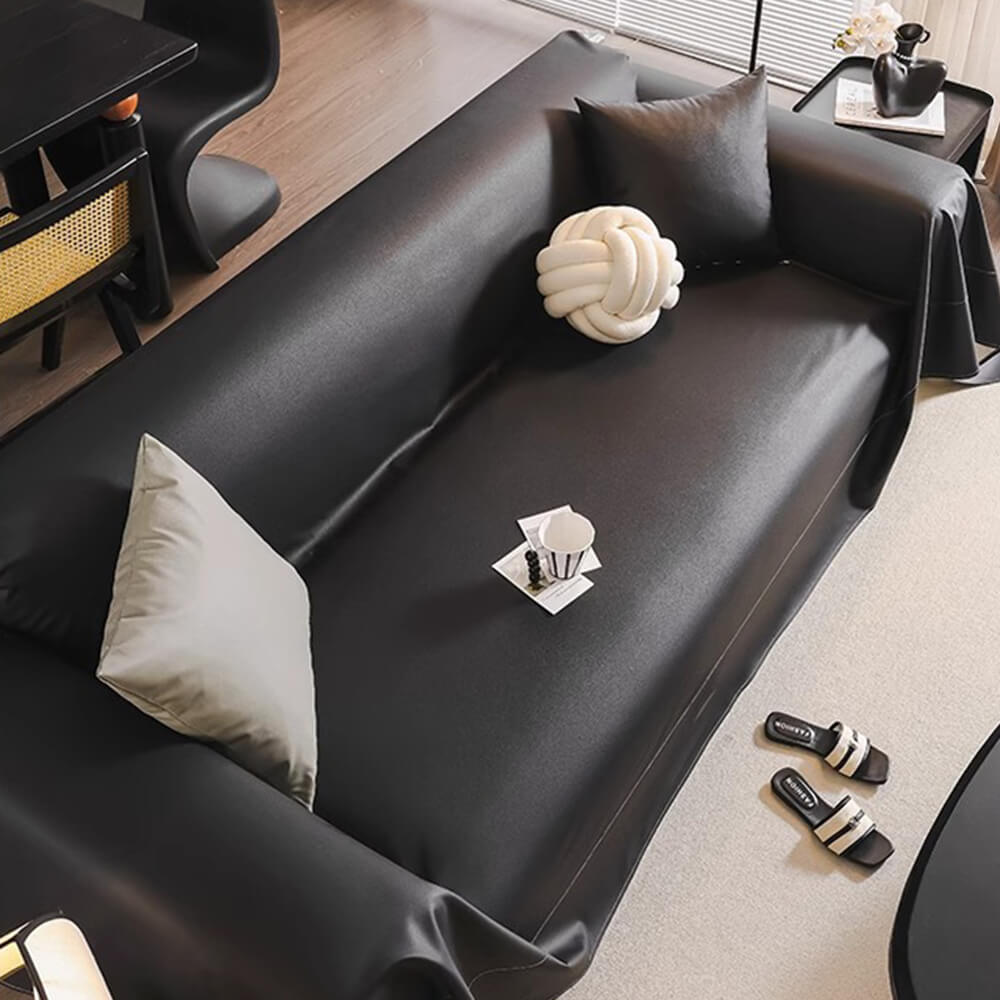 Modern Faux Leather Anti-Scratch Throw Sofa Cover