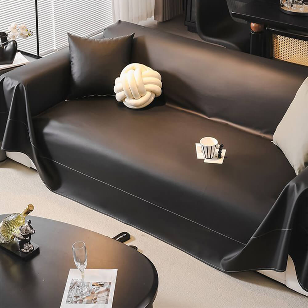 Modern Faux Leather Anti-Scratch Throw Sofa Cover
