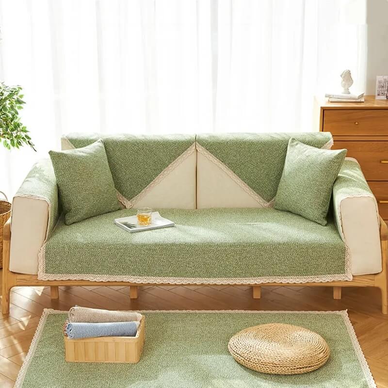 Hand-woven Cotton Linen Non-slip Sofa Cover for All Seasons