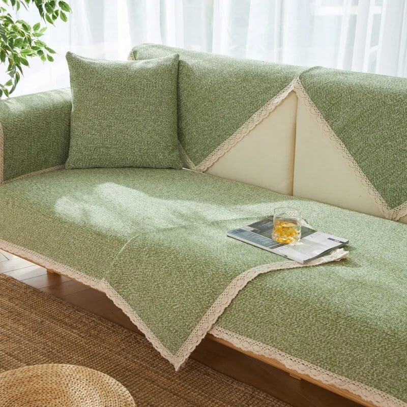 Hand-woven Cotton Linen Non-slip Sofa Cover for All Seasons