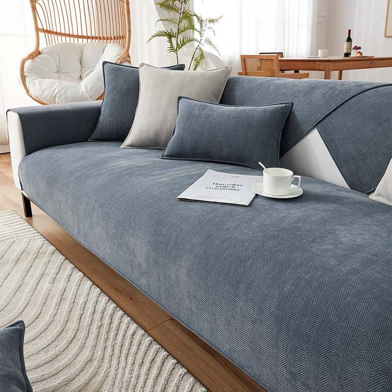 Herringbone Chenille Fabric Waterproof & Antifouling Sofa Covers