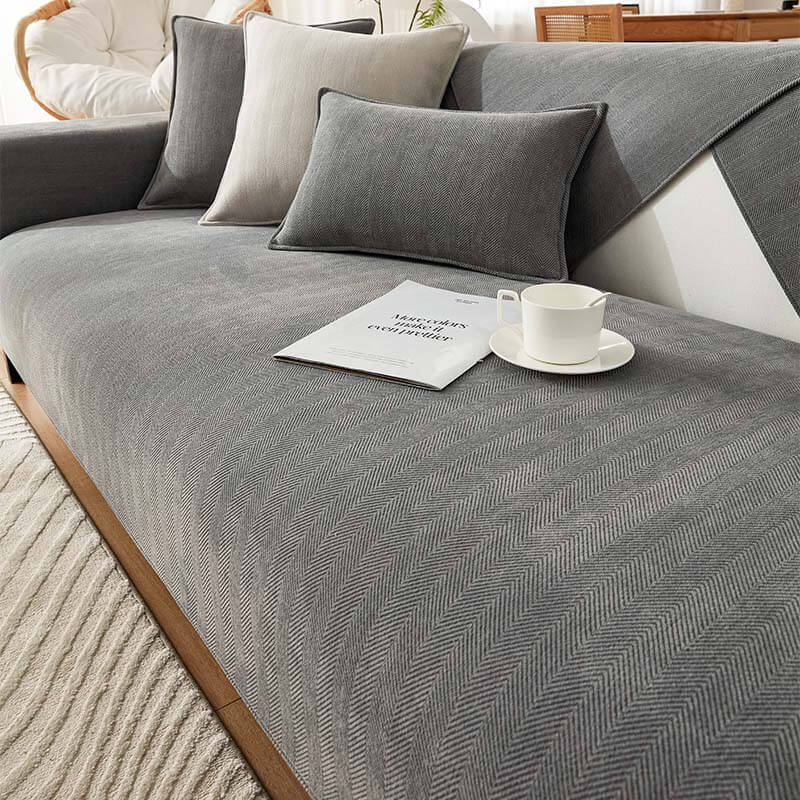Herringbone Chenille Fabric Waterproof & Oil-proof Sofa Cover
