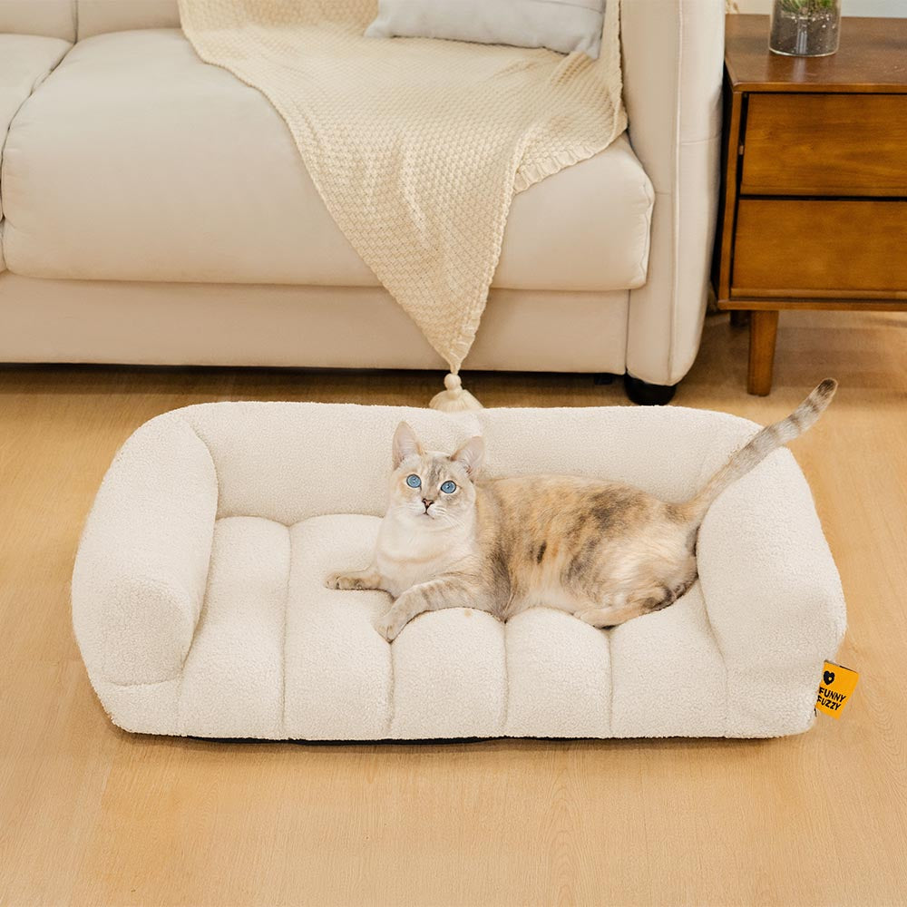 Large Soft Supportive Headrest Orthopaedic Cat Bolster Bed - Cloudy Napper