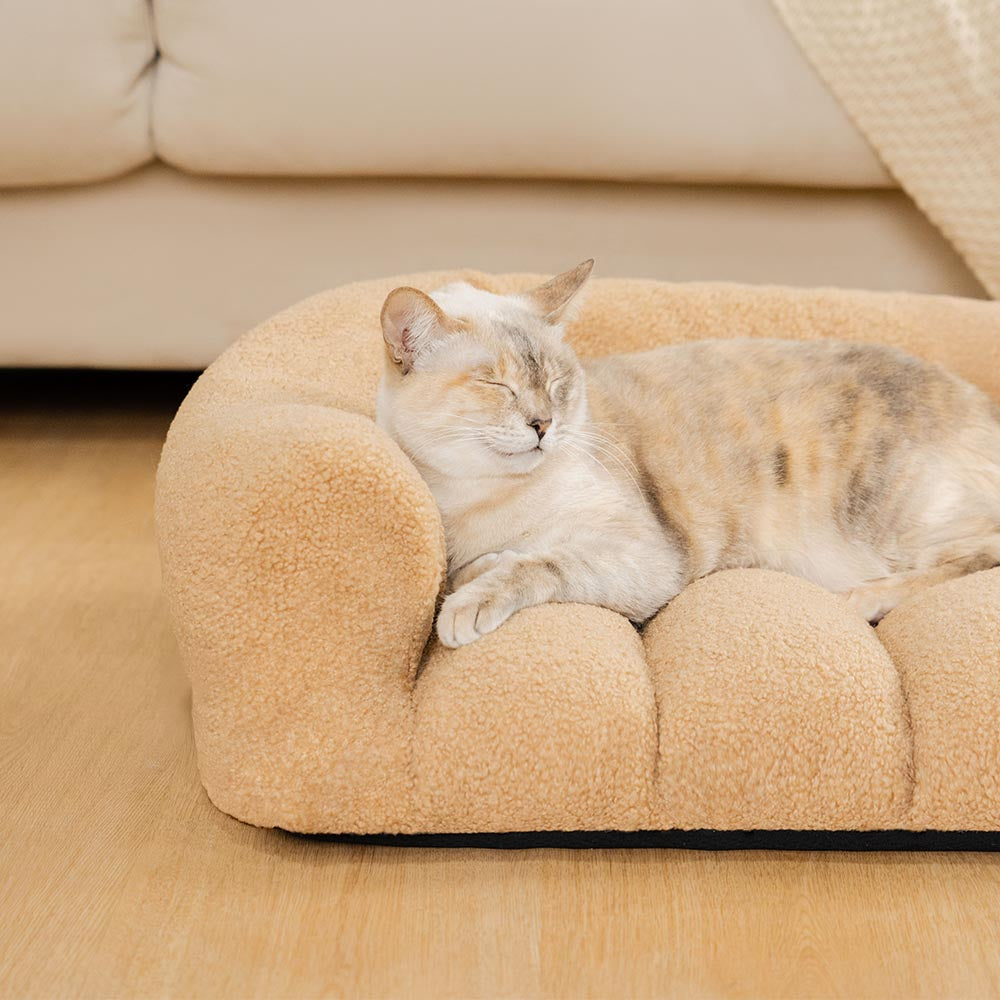 Large Soft Supportive Headrest Orthopaedic Cat Bolster Bed - Cloudy Napper