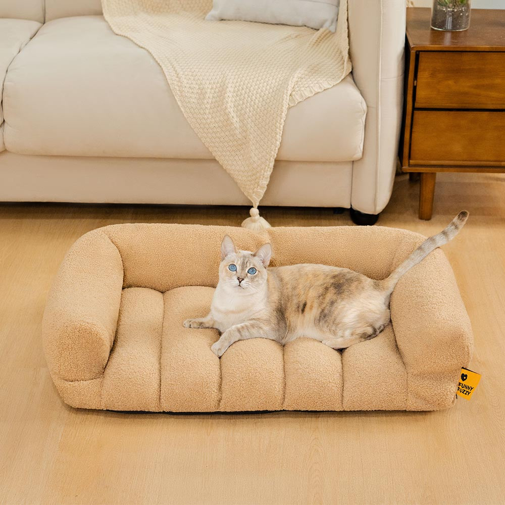 Large Soft Supportive Headrest Orthopaedic Cat Bolster Bed - Cloudy Napper