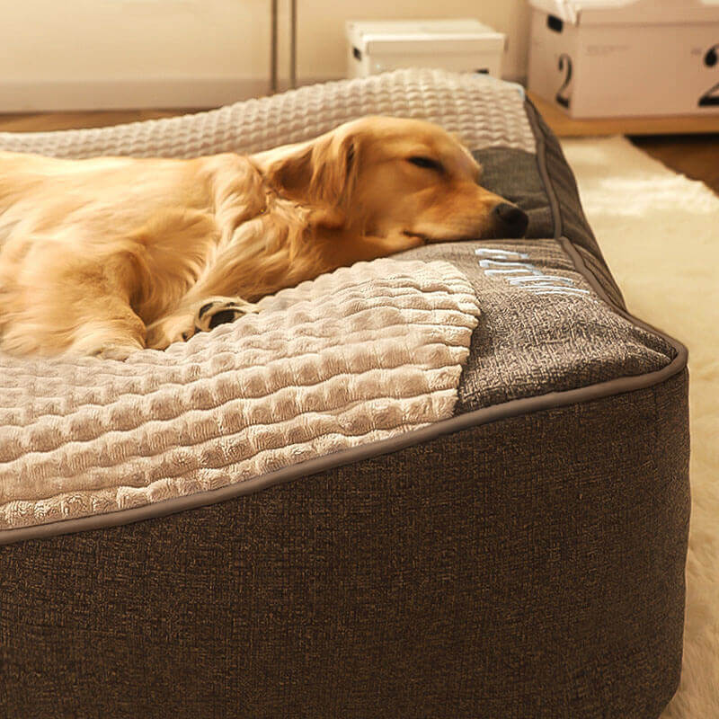Großes, dickes, kratzfestes Hundekissenbett zum Schutz der Wirbelsäule