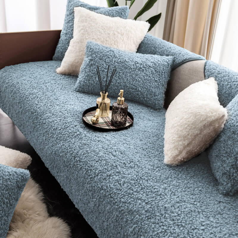 Luxury Warm Fleece Furniture Protective Mat Non-Slip Sofa Cover