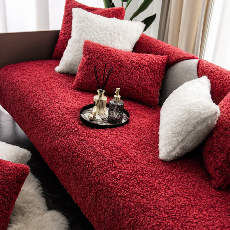 Luxury Warm Fleece Furniture Protective Mat Non-Slip Sofa Cover