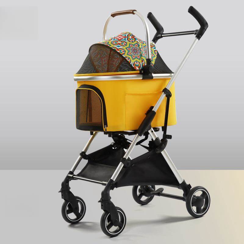 Multifunctional 2-in-1 Aluminium Alloy Pet Stroller - Ultra-Light & Detachable for Puppies