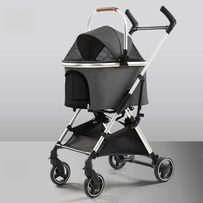 Multifunctional 2-in-1 Aluminium Alloy Pet Stroller - Ultra-Light & Detachable for Puppies