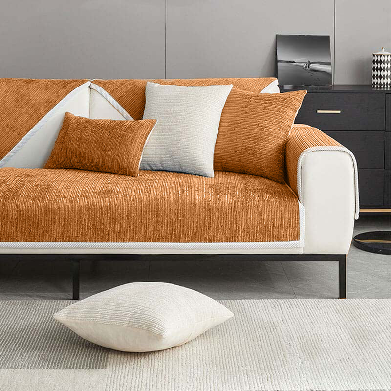 Waterproof Antimicrobial Simple Chenille Fabric Anti-scratch Sofa Covers