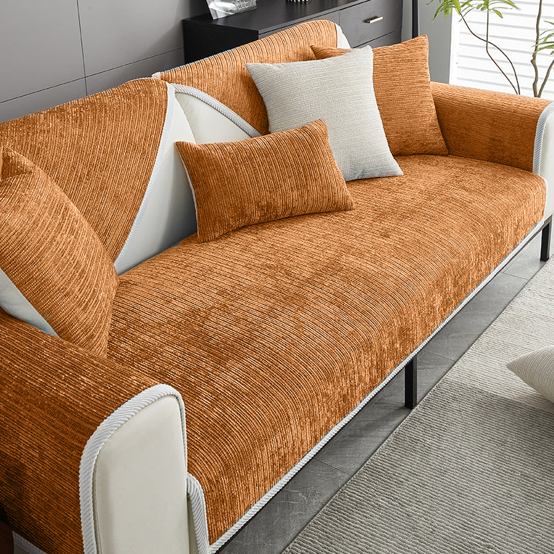 Waterproof Antimicrobial Simple Chenille Fabric Anti-scratch Sofa Covers