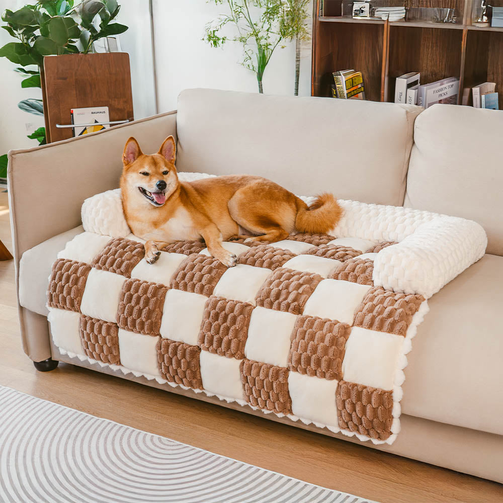 Plaid Cosy Sofa Protector Dog Mat - Snug Pad