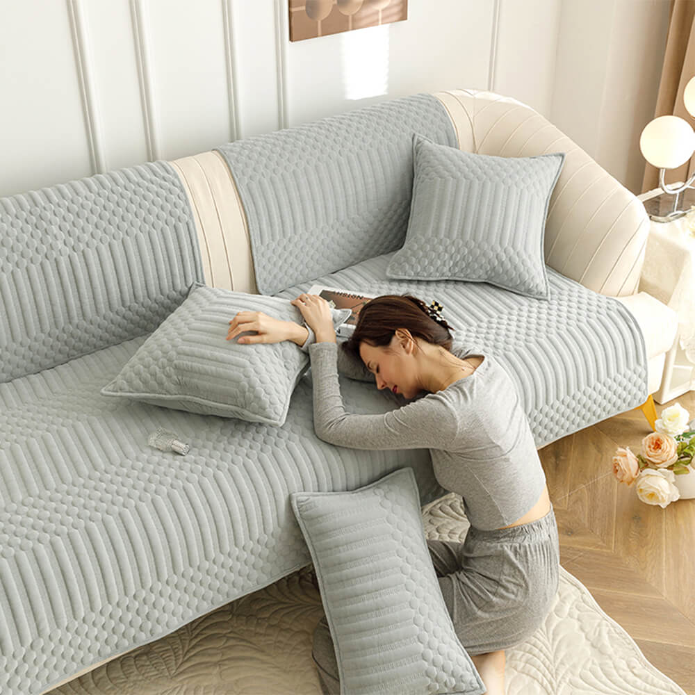 Warm Plush Vintage Non-Slip Sofa Cover