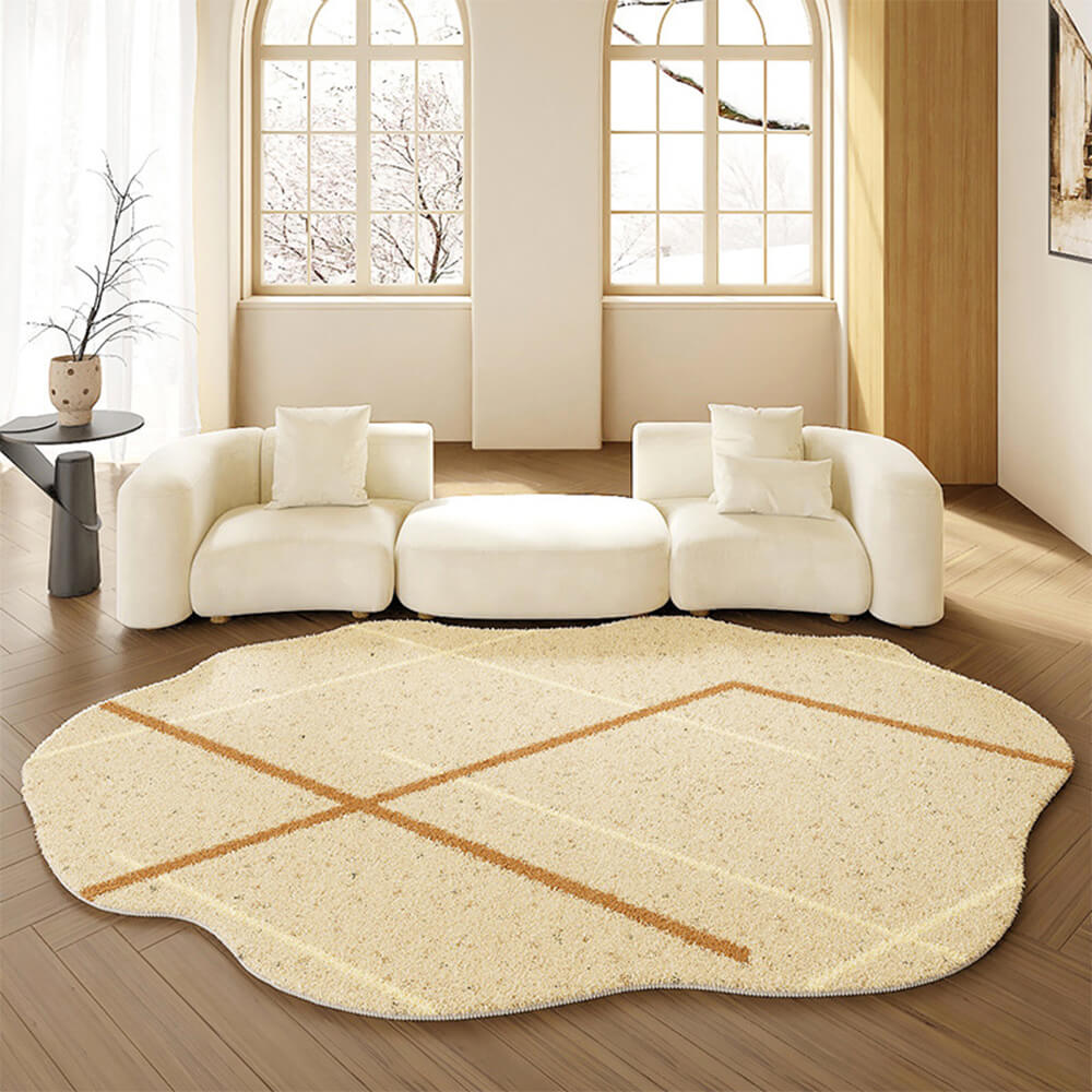 Irregular Shaped Plush Soft Faux Cashmere Home Rug