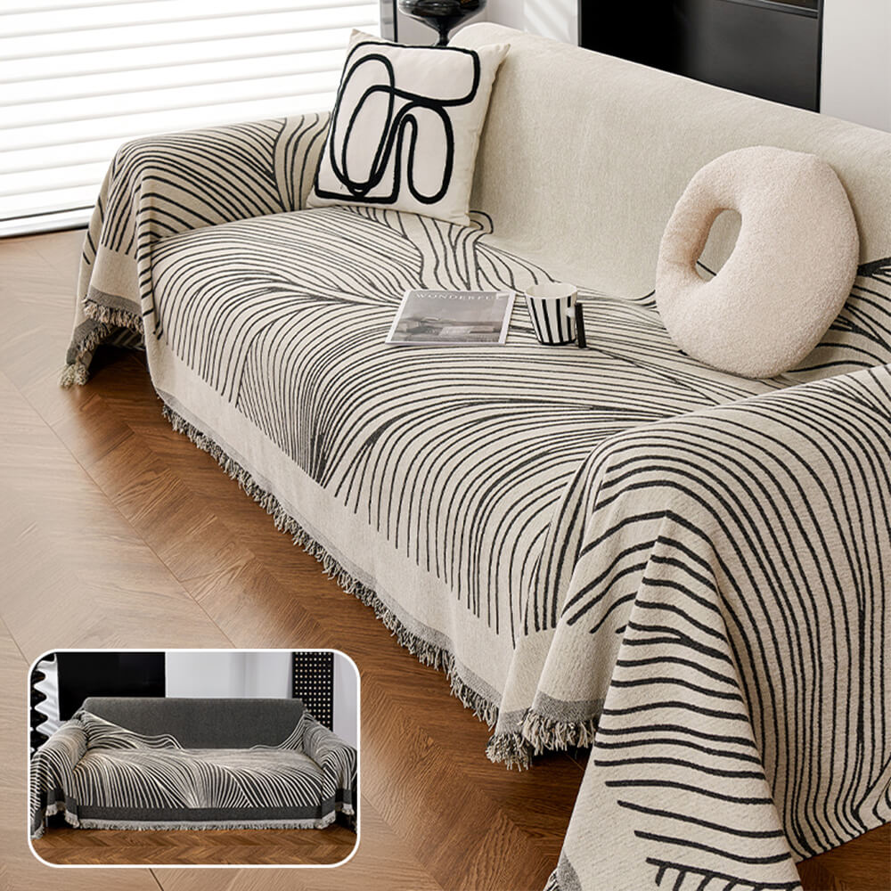 Minimalist Chenille Reversible Cat-Scratch Resistant Non-Slip Sofa Cover