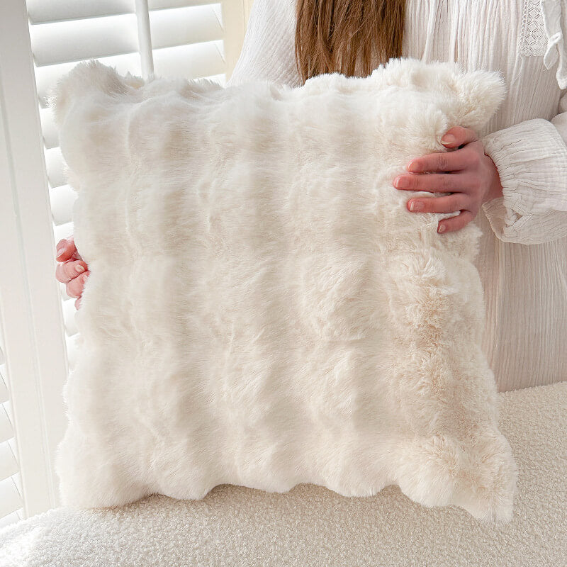 Ultra-Soft Faux Rabbit Fur Skin-Friendly Full Protection Sofa Cover