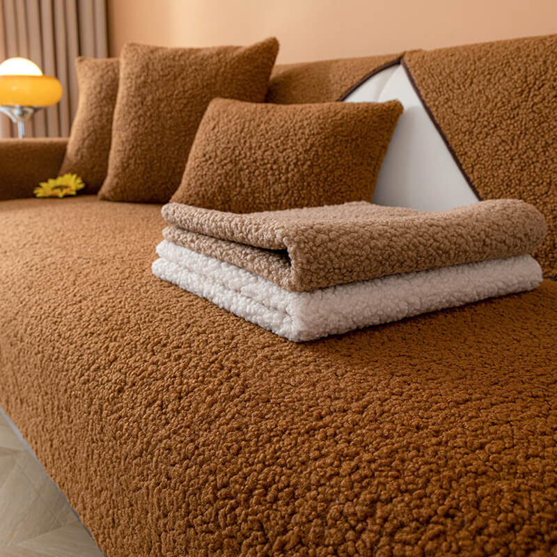 Ultrasoft Teddy Fleece Warm Non-Slip Sofa Cover