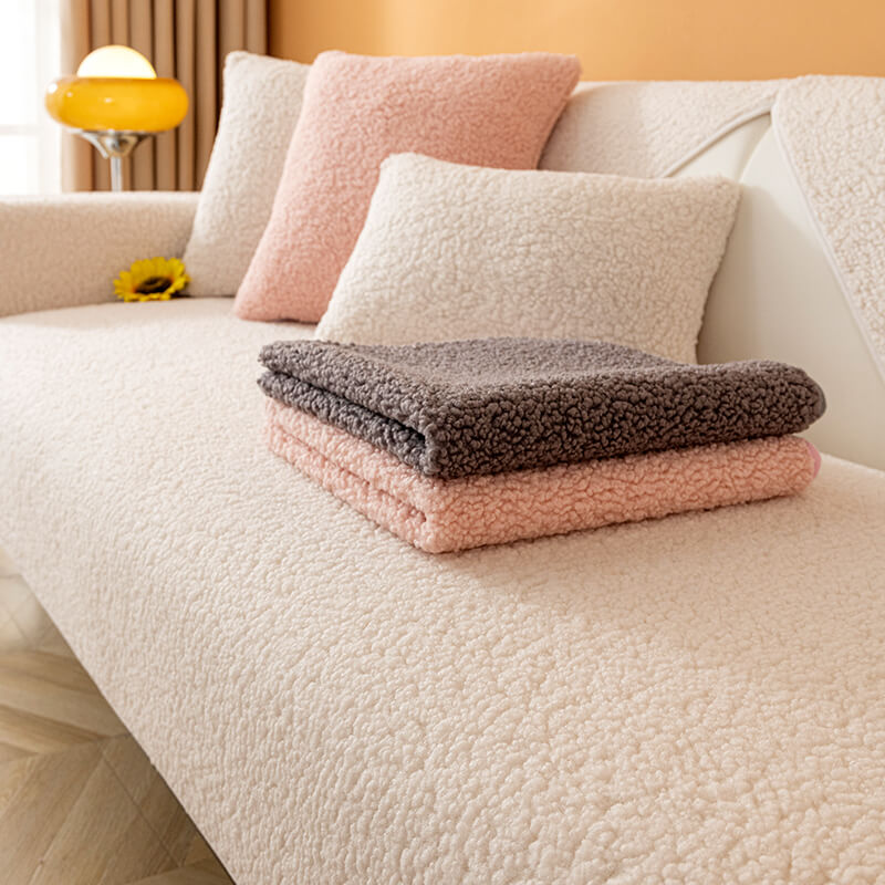 Ultrasoft Teddy Fleece Warm Non-Slip Sofa Cover