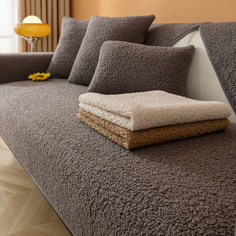 Ultrasoft Teddy Fleece Warm Non-Slip Sofa Cover