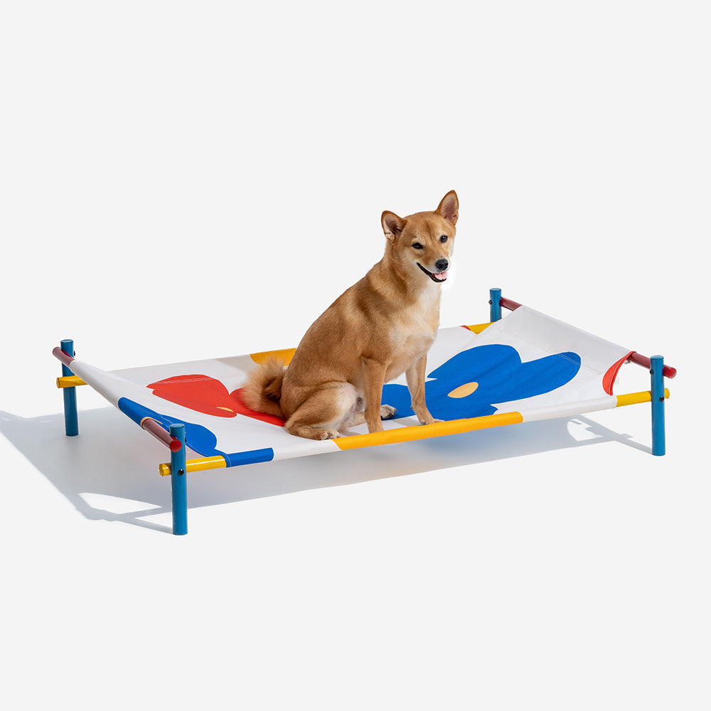 Vibrant Summer Print Style Aluminium Elevated Dog Bed - Summer Paradise